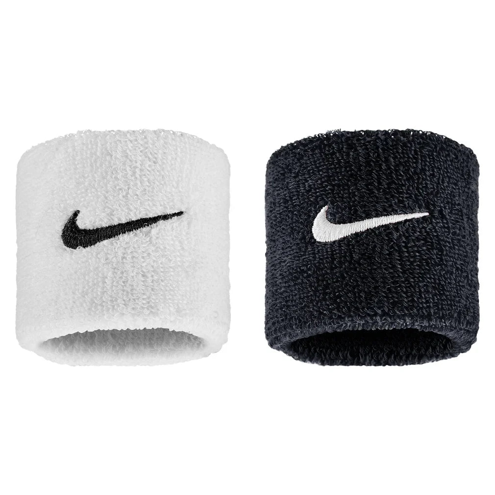 Swoosh Classic Wristbands 2 Pack, Nike, 036 Black/White, Tennis Express, N1012405-BF26-036-BLACK-WHITE-1