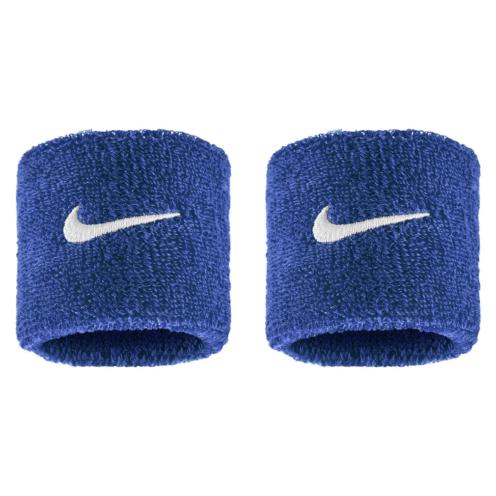 Swoosh Classic Wristbands 2 Pack, Nike, 400 Game Royal/White, Pickleball Express, N1012405-BF26-400-GAME-ROYAL-WHITE-1