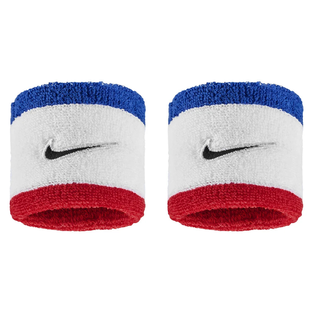 Swoosh Classic Wristbands 2 Pack, Nike, 467 Game Royal/Uni Red, Pickleball Express, N1012405-BF26-467-GAME-ROYAL-UNI-RED-1