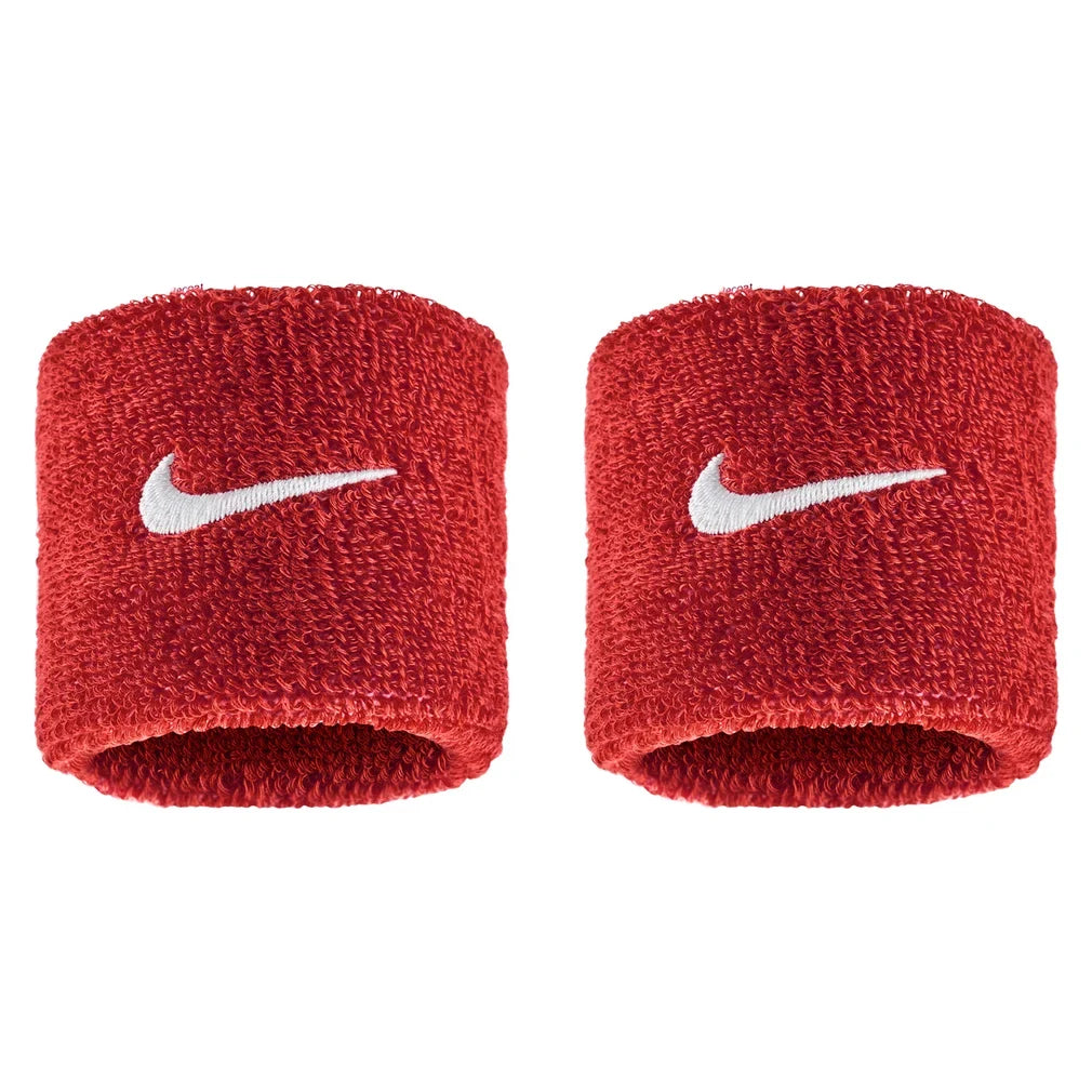 Swoosh Classic Wristbands 2 Pack, Nike, 610 University Red/White, Tennis Express, N1012405-BF26-610-UNIVERSITY-RED-WHITE-1