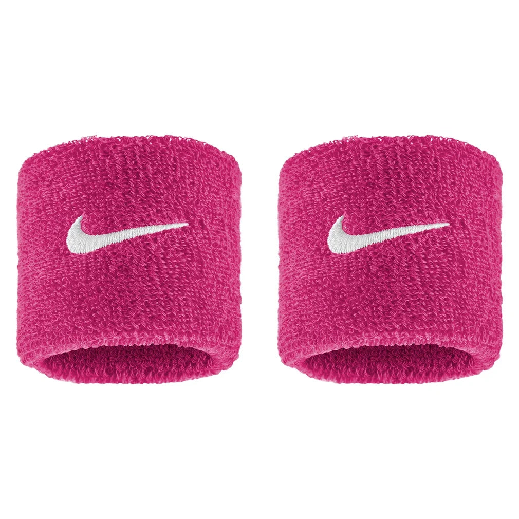 Swoosh Classic Wristbands 2 Pack, Nike, 639 Vivid Pink/White, Tennis Express, N1012405-BF26-639-VIVID-PINK-WHITE-1