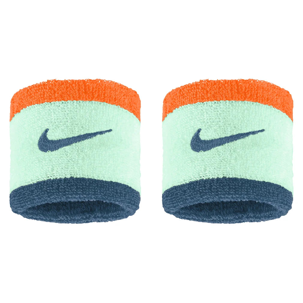 Swoosh Classic Wristbands 2 Pack, Nike, 322 Mint Foam/Total Orange, Pickleball Express, N1012405-F26-322-MINT-FOAM-TOTAL-ORANGE-2