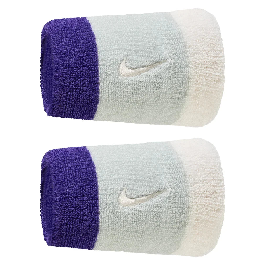 Swoosh Classic Doublewide Wristbands 2 Pack, Nike, 043 Light Silver/Dark Concord, Tennis Express, N1012406-F26-043-LIGHT-SILVER-DARK-CONCORD-1