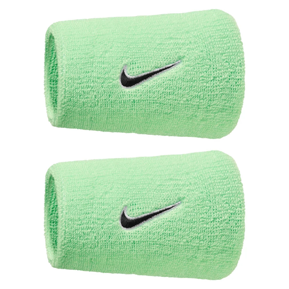 Swoosh Classic Doublewide Wristbands 2 Pack, Nike, 310 Cucumber Calm/White, Tennis Express, N1012406-F26-310-CUCUMBER-CALM-WHITE-1