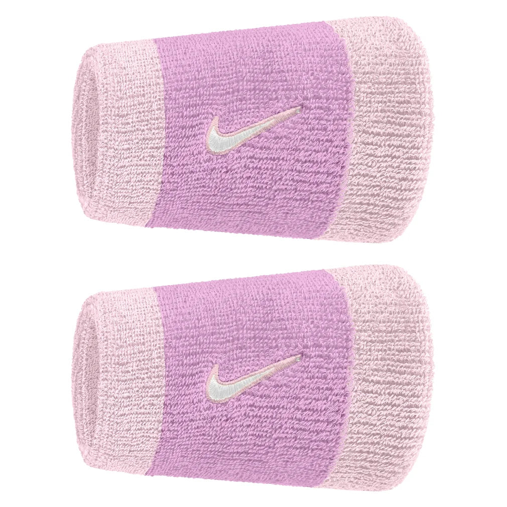 Swoosh Classic Doublewide Wristbands 2 Pack, Nike, 515 Lt Magenta/Pink Foam, Tennis Express, N1012406-F26-515-LT-MAGENTA-PINK-FOAM-1