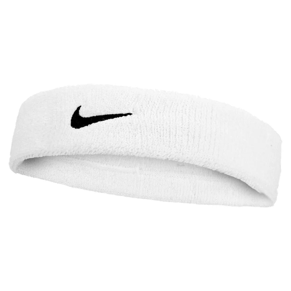 Unisex Swoosh Classic Headband, Nike, 101 White/Black, Pickleball Express, N1012407-BH26-101-WHITE-BLACK-1