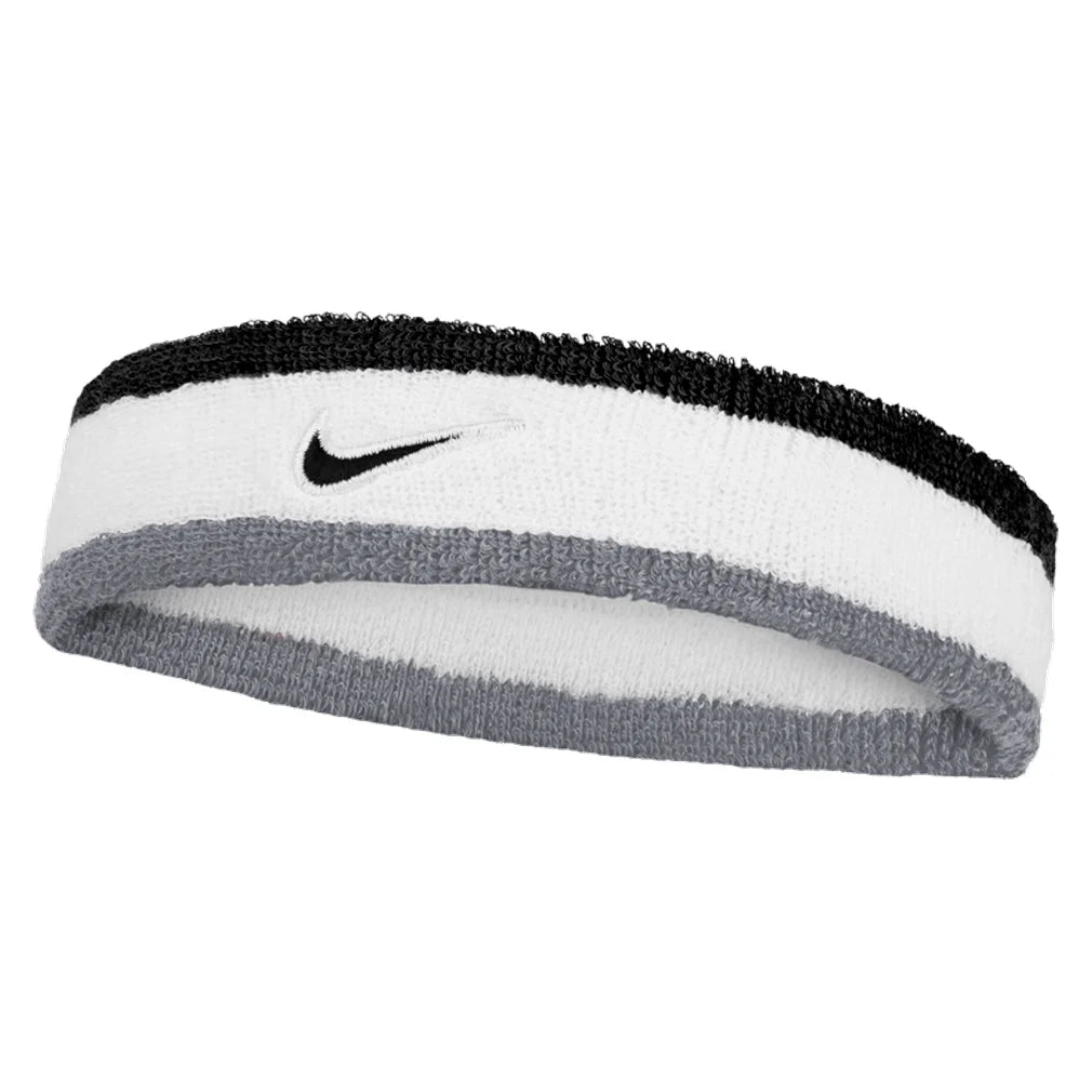 Unisex Swoosh Classic Headband, Nike, 122 White/Cool Grey, Pickleball Express, N1012407-BH26-122-WHITE-COOL-GREY-1