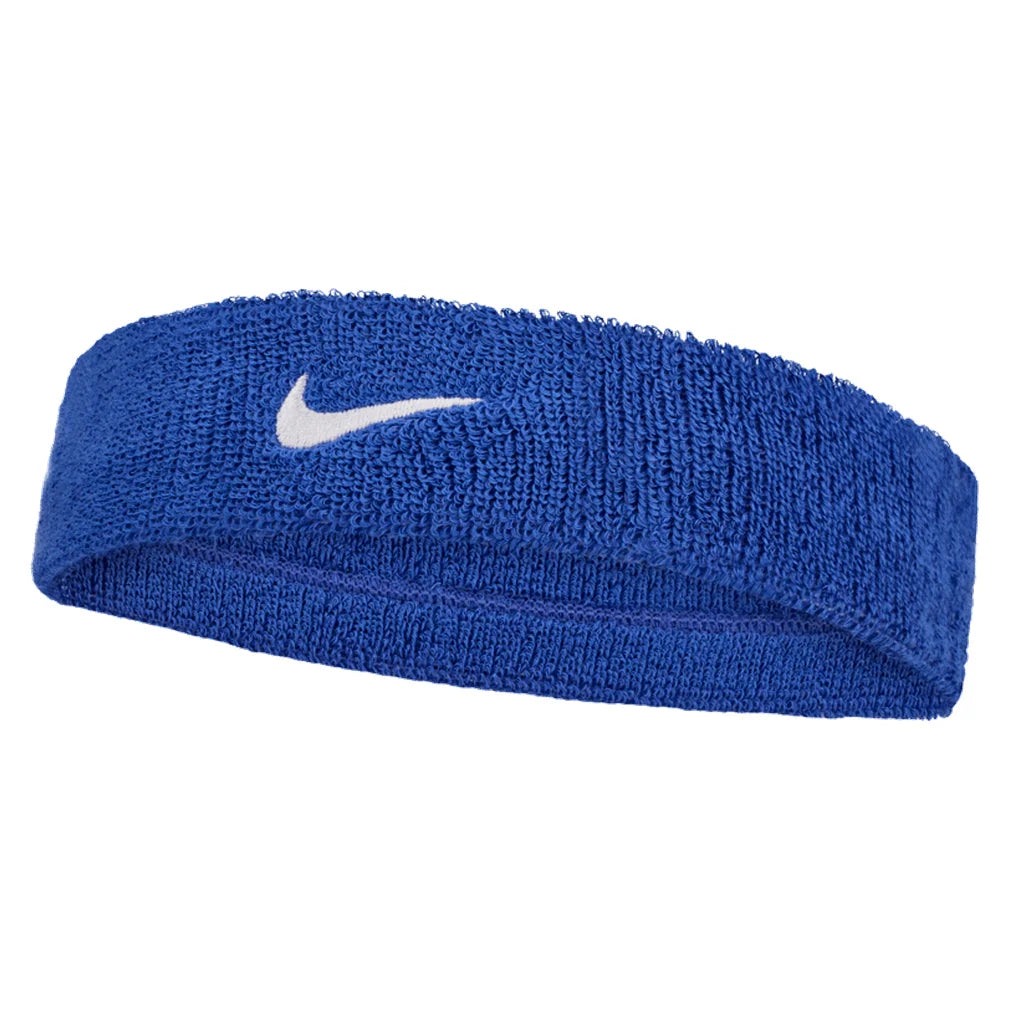 Unisex Swoosh Classic Headband, Nike, 400 Game Royal/White, Pickleball Express, N1012407-BH26-400-GAME-ROYAL-WHITE-1