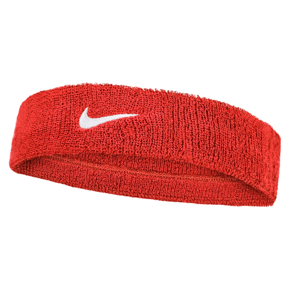 Unisex Swoosh Classic Headband, Nike, 610 University Red/White, Pickleball Express, N1012407-BH26-610-UNIVERSITY-RED-WHITE-1