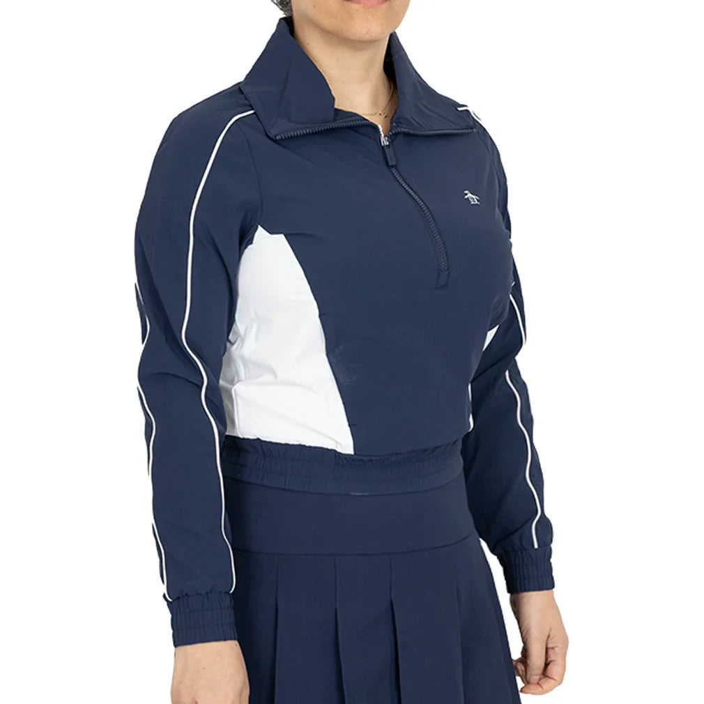 Women`s Color Block 1/4 Zip Tennis Top Black Iris