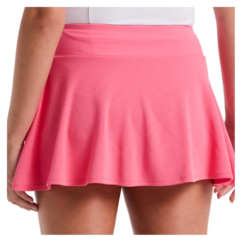Women`s 13 Inch Grid Jacquard Skort Camellia Rose