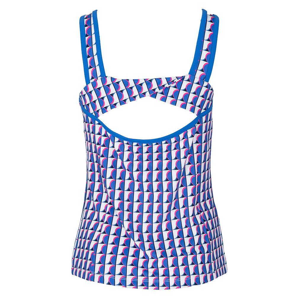 Women's Printed Sweetheart Neckline Tank with Back Knot Nebulas