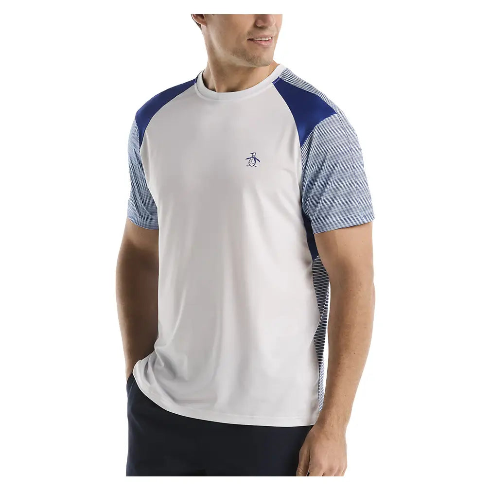 Men's Retro Tech Black Tennis Crew Bright White
