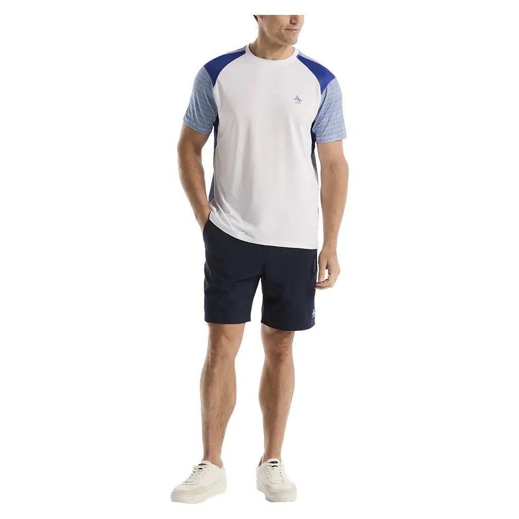 Men's Retro Tech Black Tennis Crew Bright White