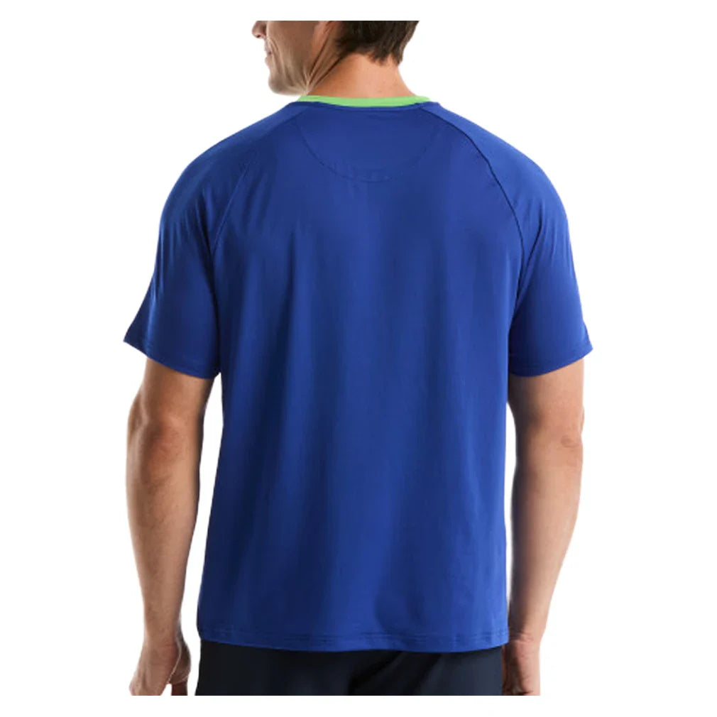 Men's Linear Color Block Tennis Crew Surf the Web