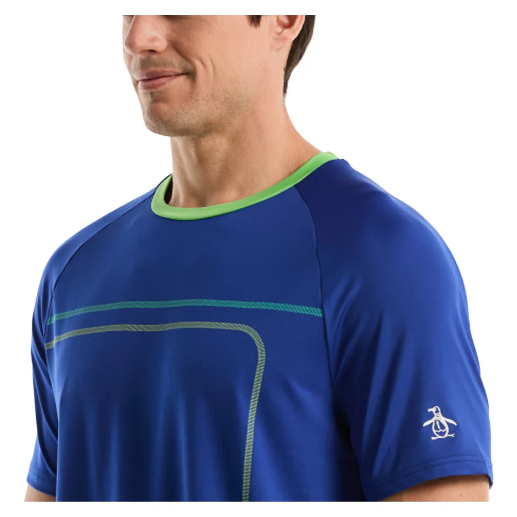 Men's Linear Color Block Tennis Crew Surf the Web