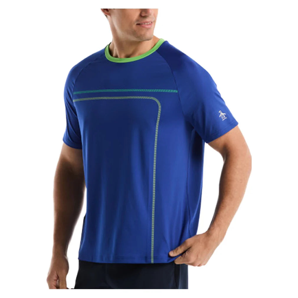 Men's Linear Color Block Tennis Crew Surf the Web