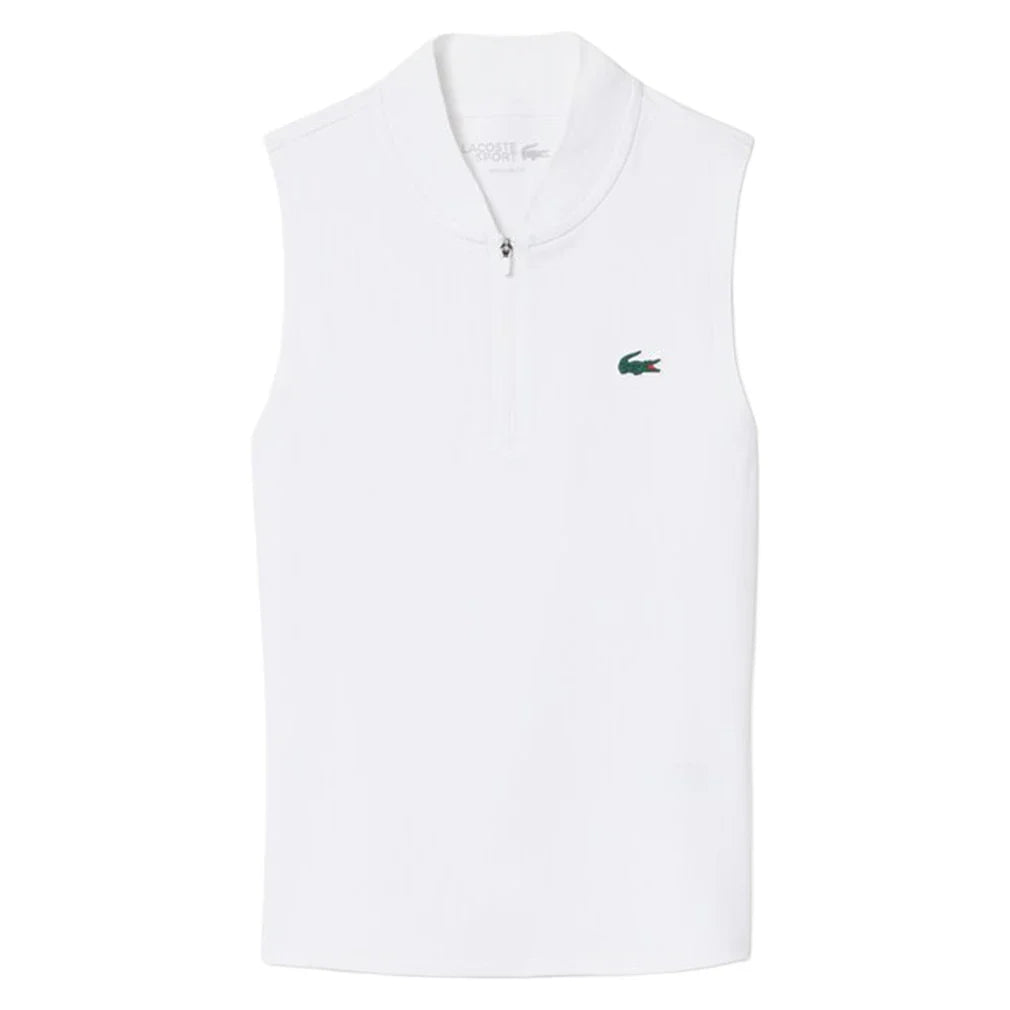 Women's Players Tennis Tank Top White-Apparel-Lacoste-PF0202-001-4-Tennis Express
