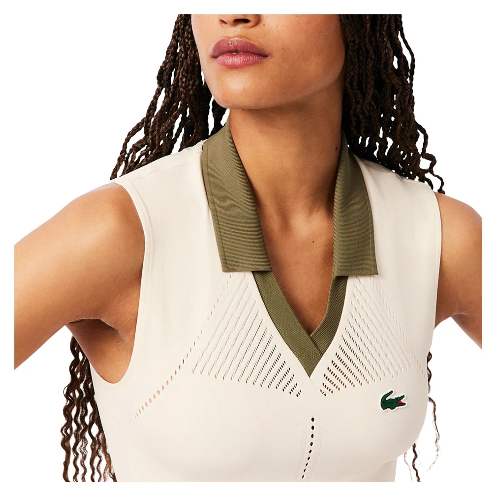 Women's On Court Sleeveless Polo Lapland and Olive