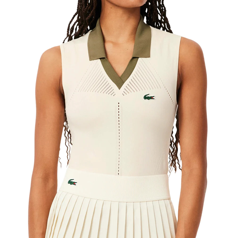 Women's On Court Sleeveless Polo Lapland and Olive