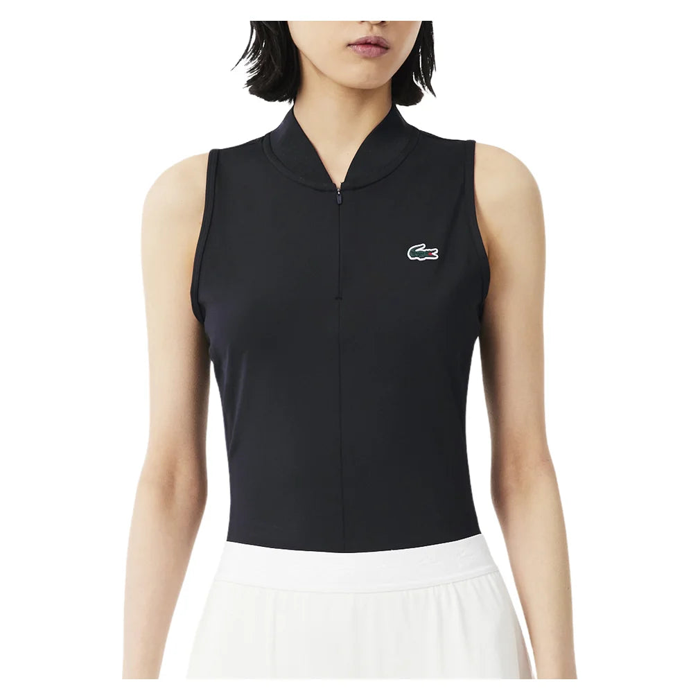 Women's Players Polo Black, Lacoste, Pickleball Express, PF6873-031F26-1