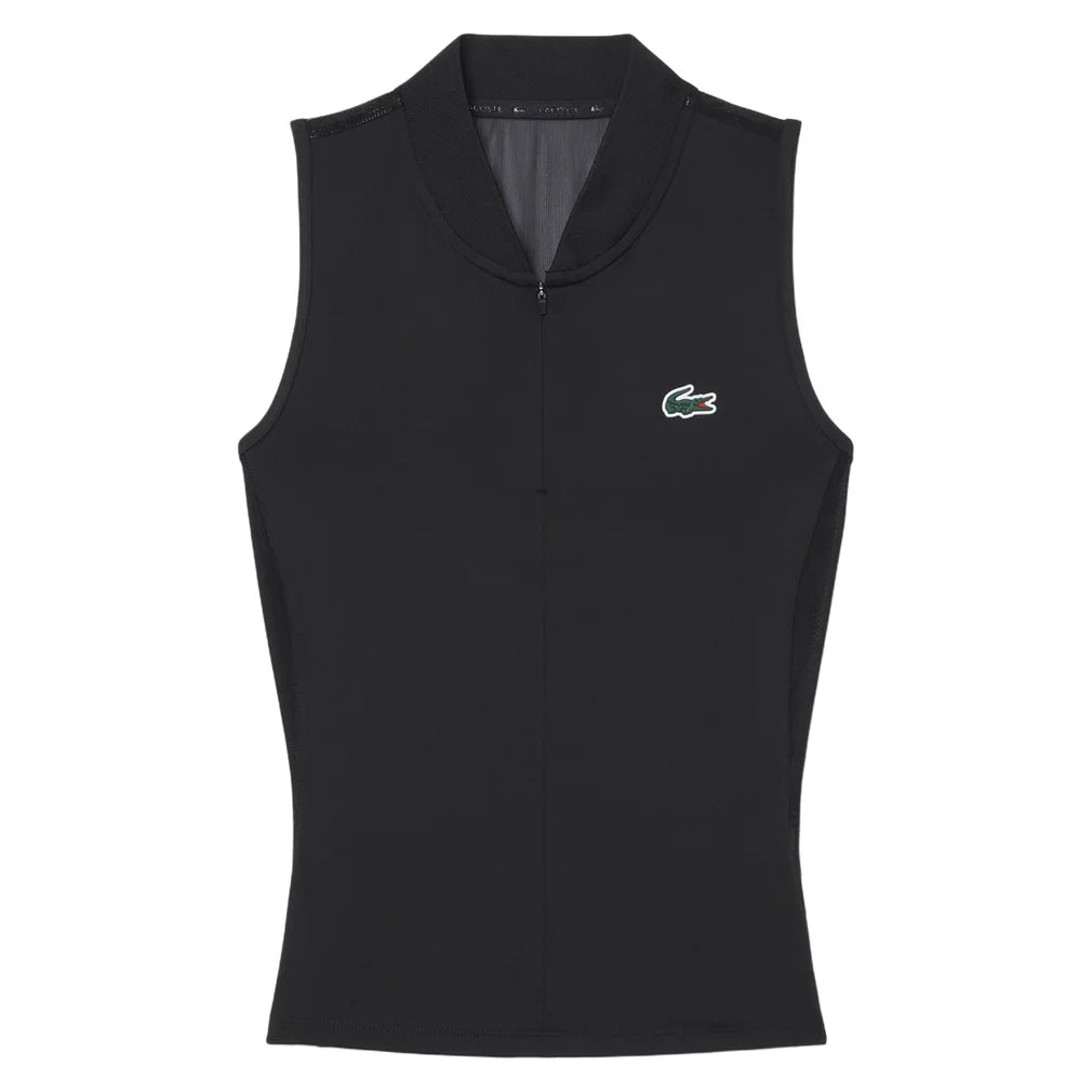 Women's Players Polo Black, Lacoste, Black, Pickleball Express, PF6873-031F26-BLACK-1