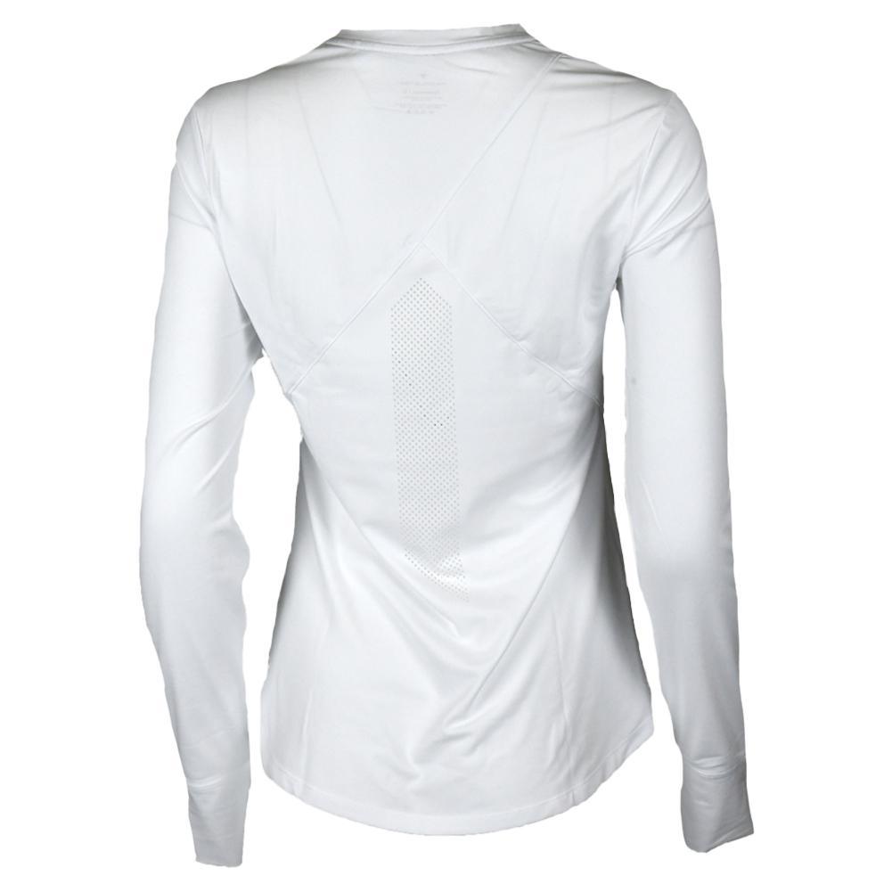 Womens Long Sleeve Performance Top White and Black
