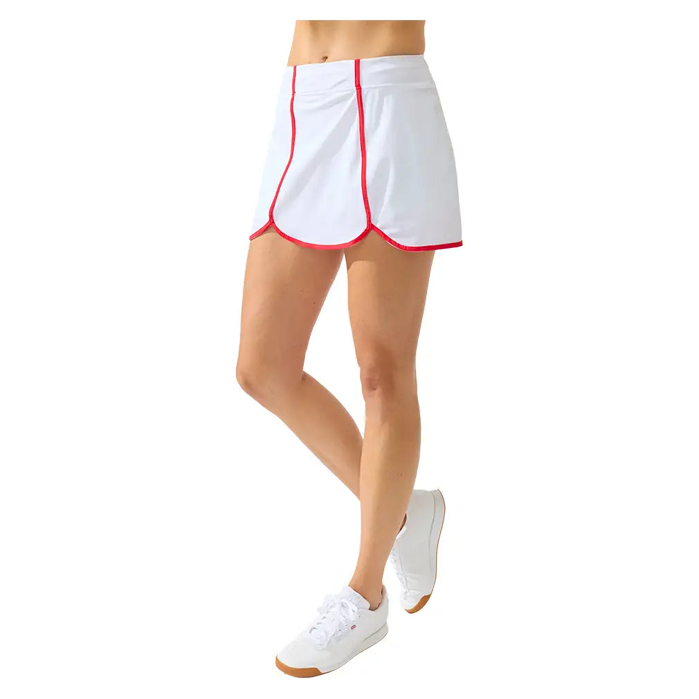 Women's Farah Skort White and Cherry Red