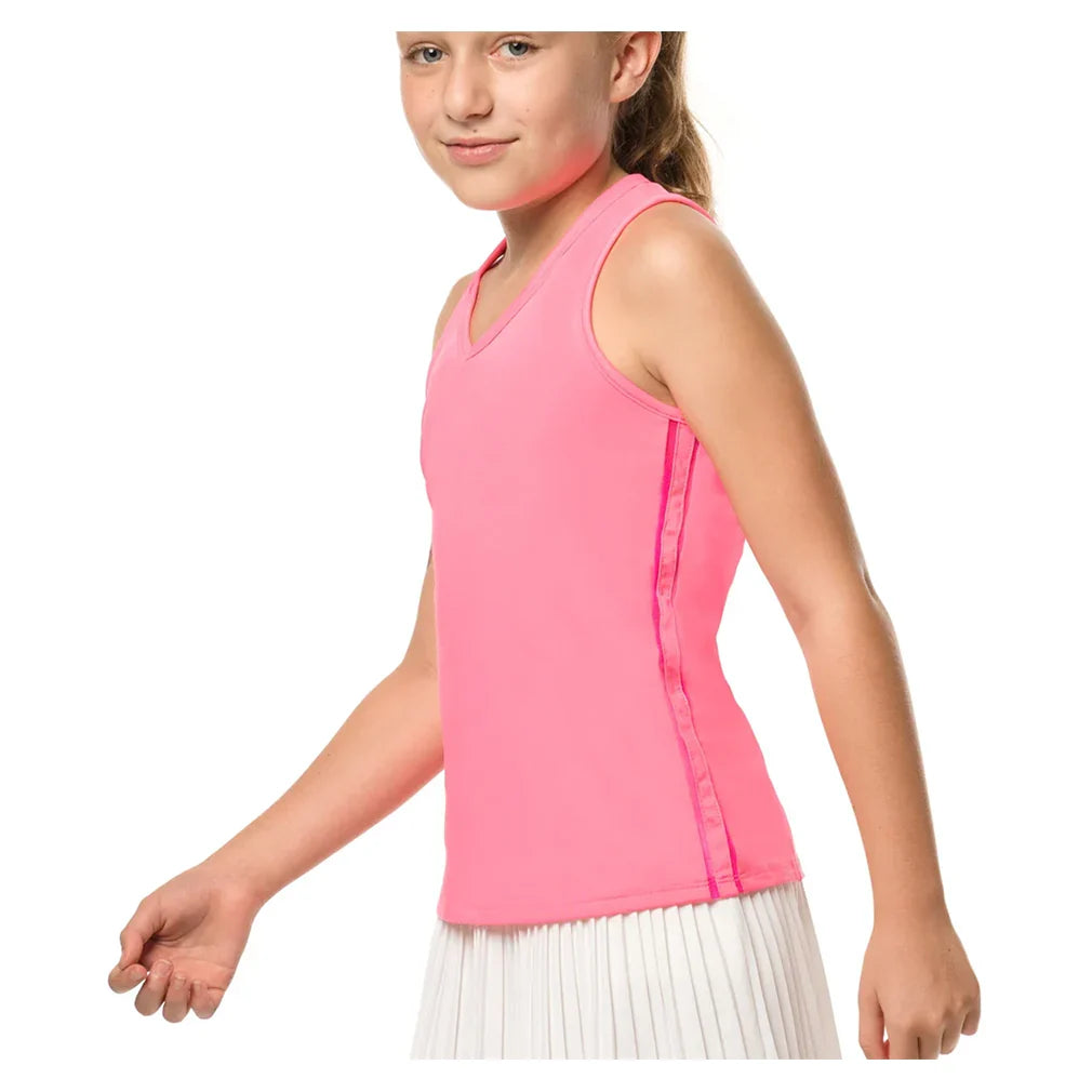 Girls' V-Neck Cutout Tank Pink