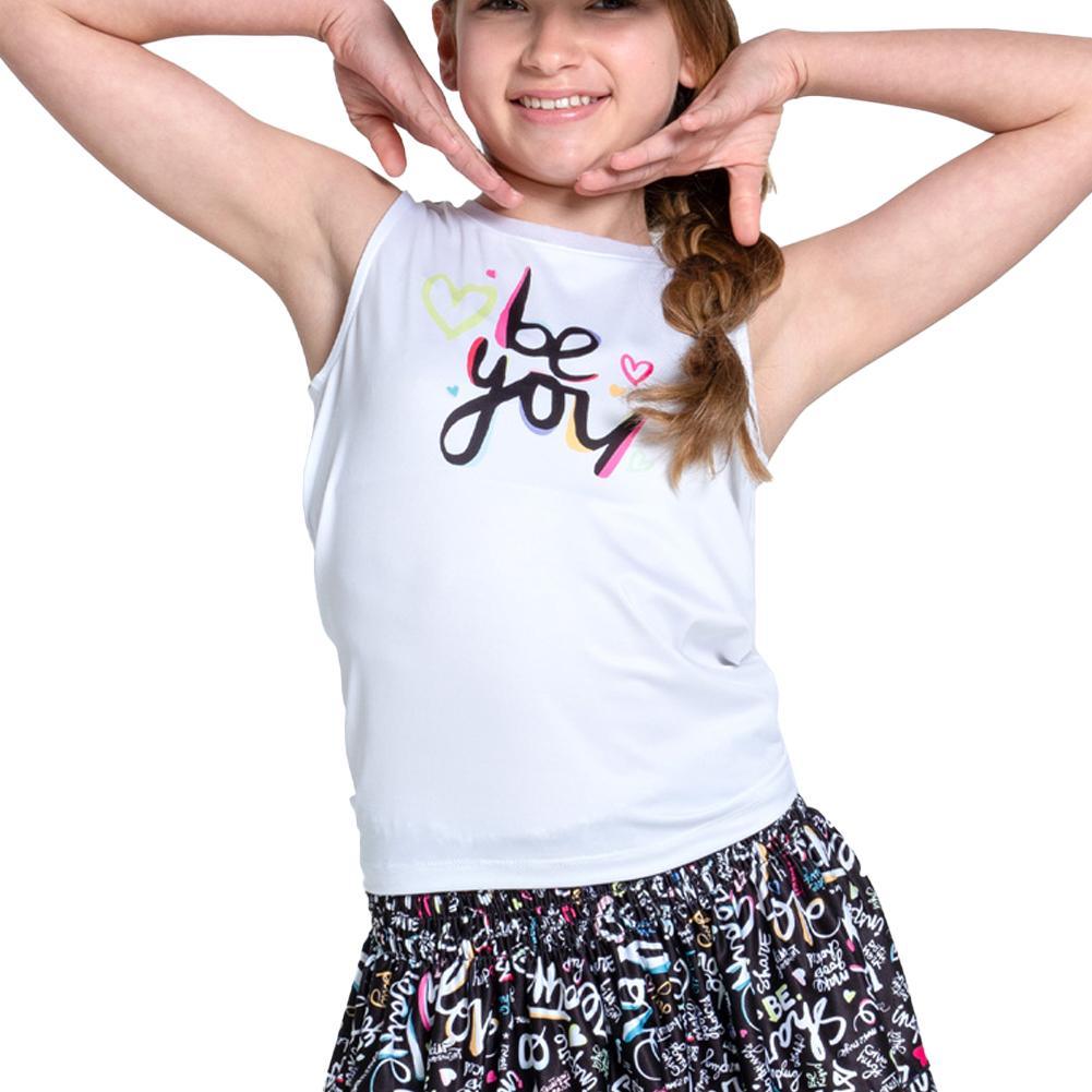 Girls' Love Letter Tie Back Tank White