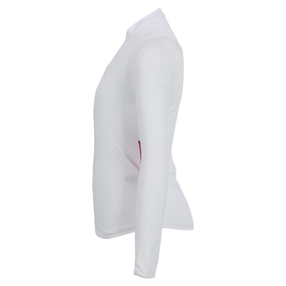 Girls' Mandarin Collar Long Sleeve Top White