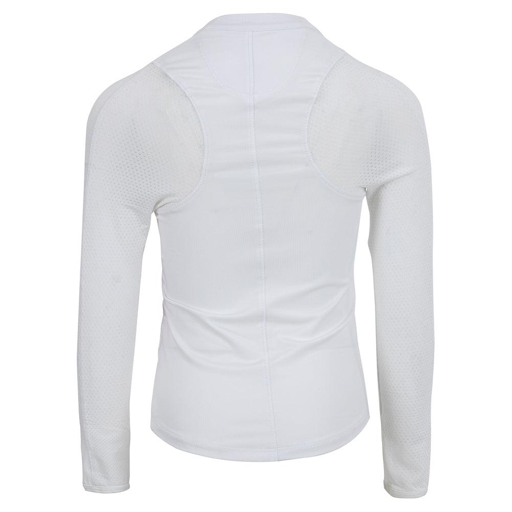 Girls' Mandarin Collar Long Sleeve Top White