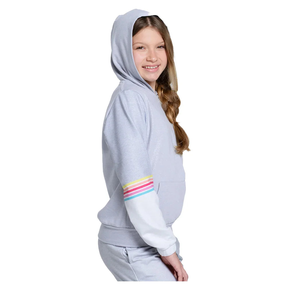 Girls' Over The Rainbow Hoodie Heather Grey