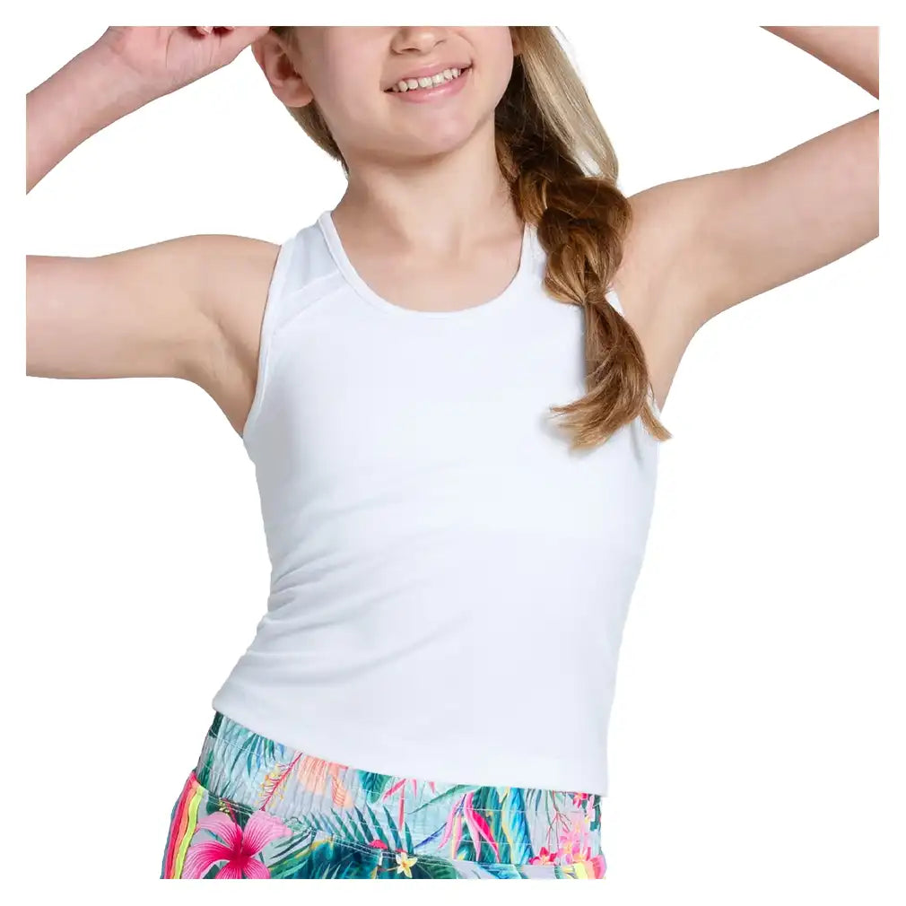 Girls' Mia Tank with Bra White