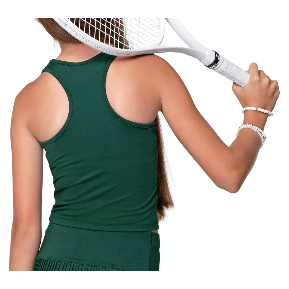 Girls' Mia Tank With Bra Team Green, Lucky In Love, Pickleball Express, T299-300-1