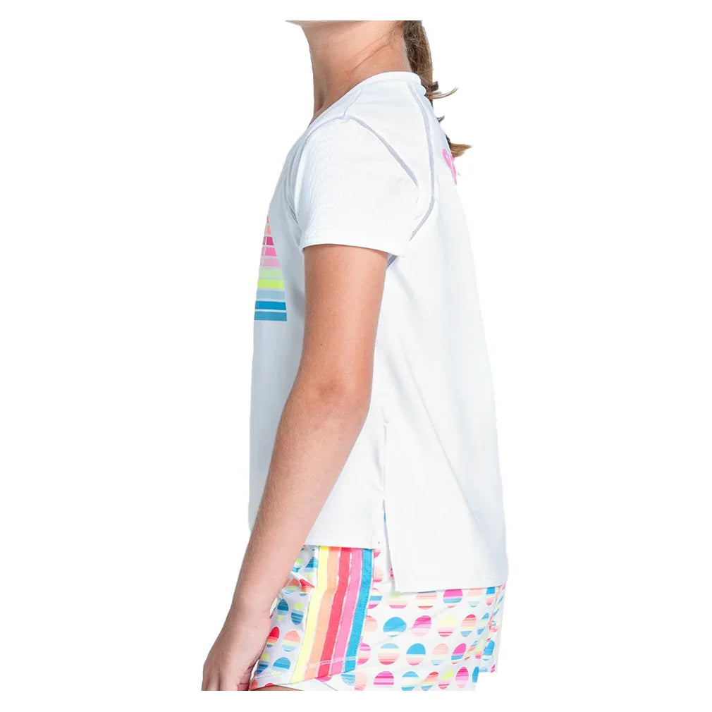 Girls' Retro Sunset Short Sleeve Top White