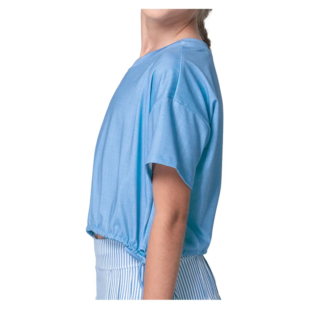 Girls' Linen Play Short Sleeve Top Periwinkle