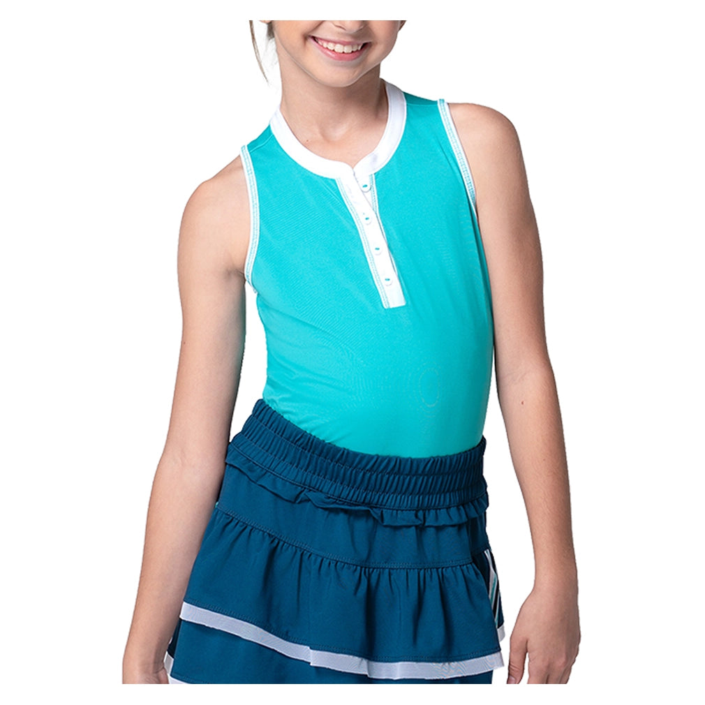 Girls' Henley Tank Aquamarine