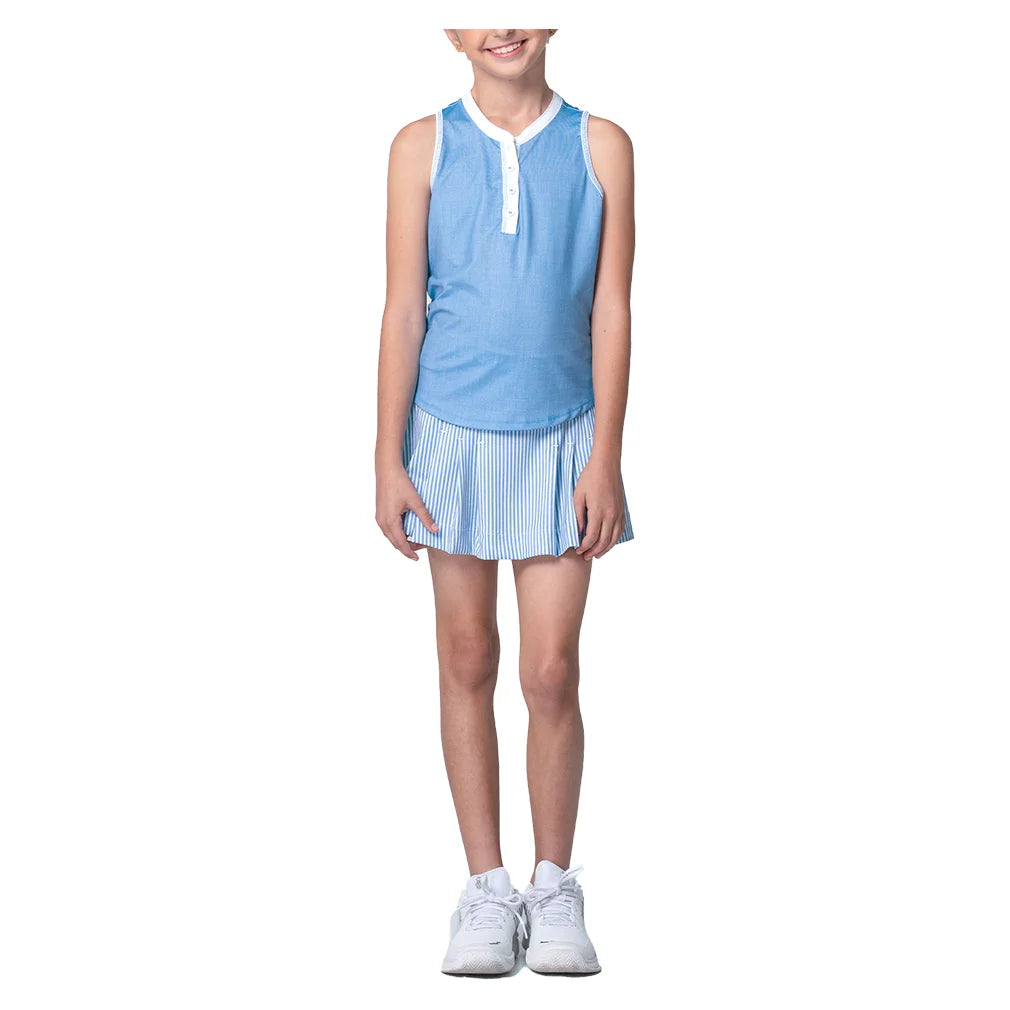 Girls' Linen Play Henley Tank Periwinkle