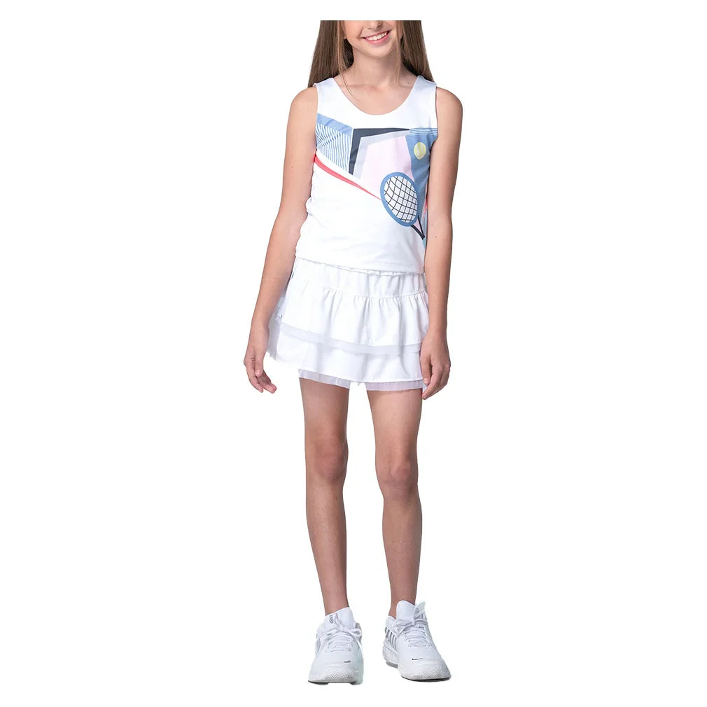 Girls' Linen Nouveau Tank White