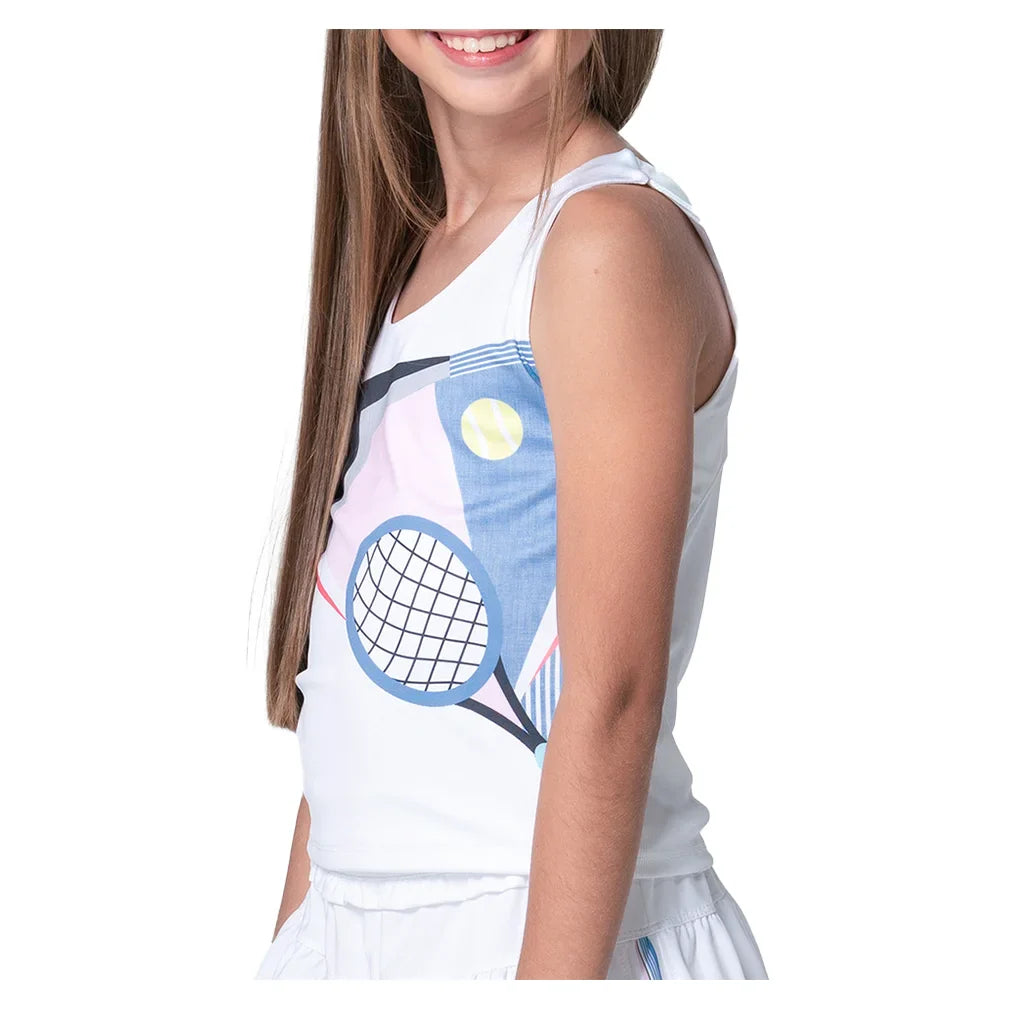 Girls' Linen Nouveau Tank White