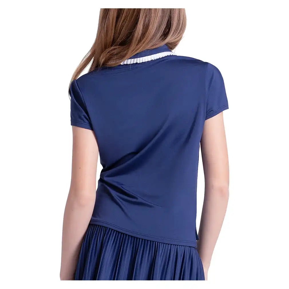 Girls' Pleated Polo Navy