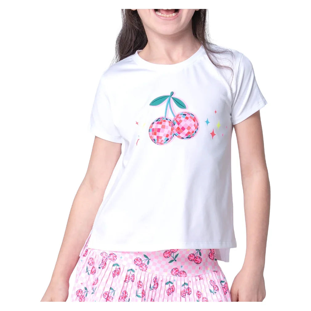 Girls' Disco Cherry Short Sleeve Top Mulberry