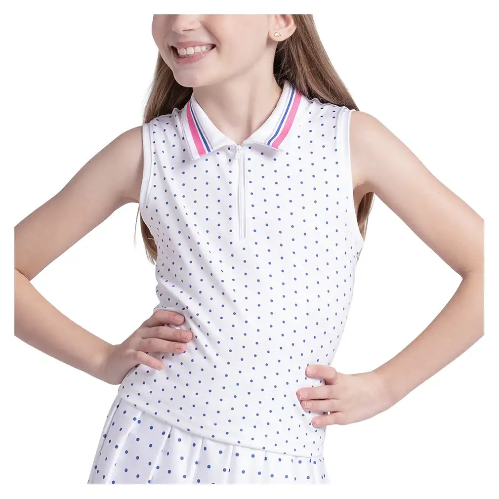 Girls' Bold Statement Polo Tank White