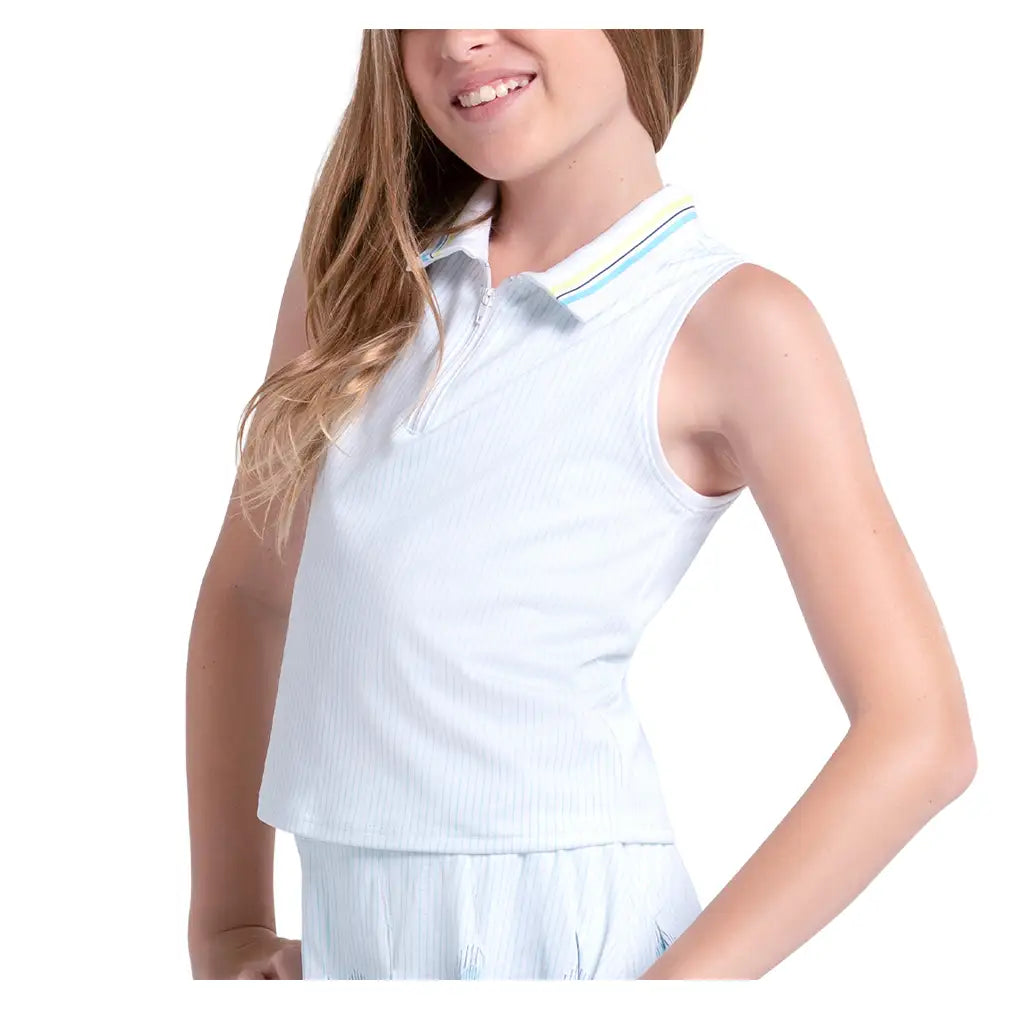Girls' Lanes Of Fun Polo Tank White