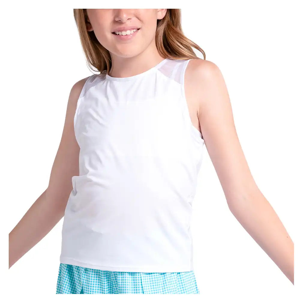 Girls' Tie Break Tank White