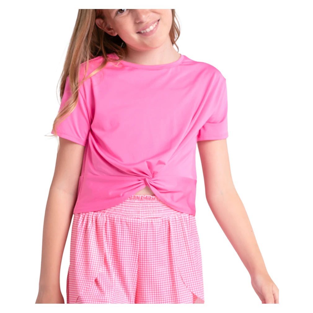 Girls' Peek-A-Bow Short Sleeve Top Taffy