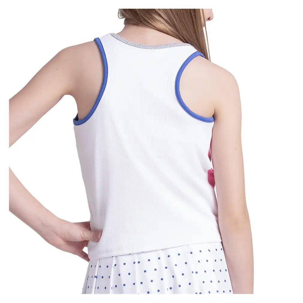 Girls' Rib Line Tank White and Taffy