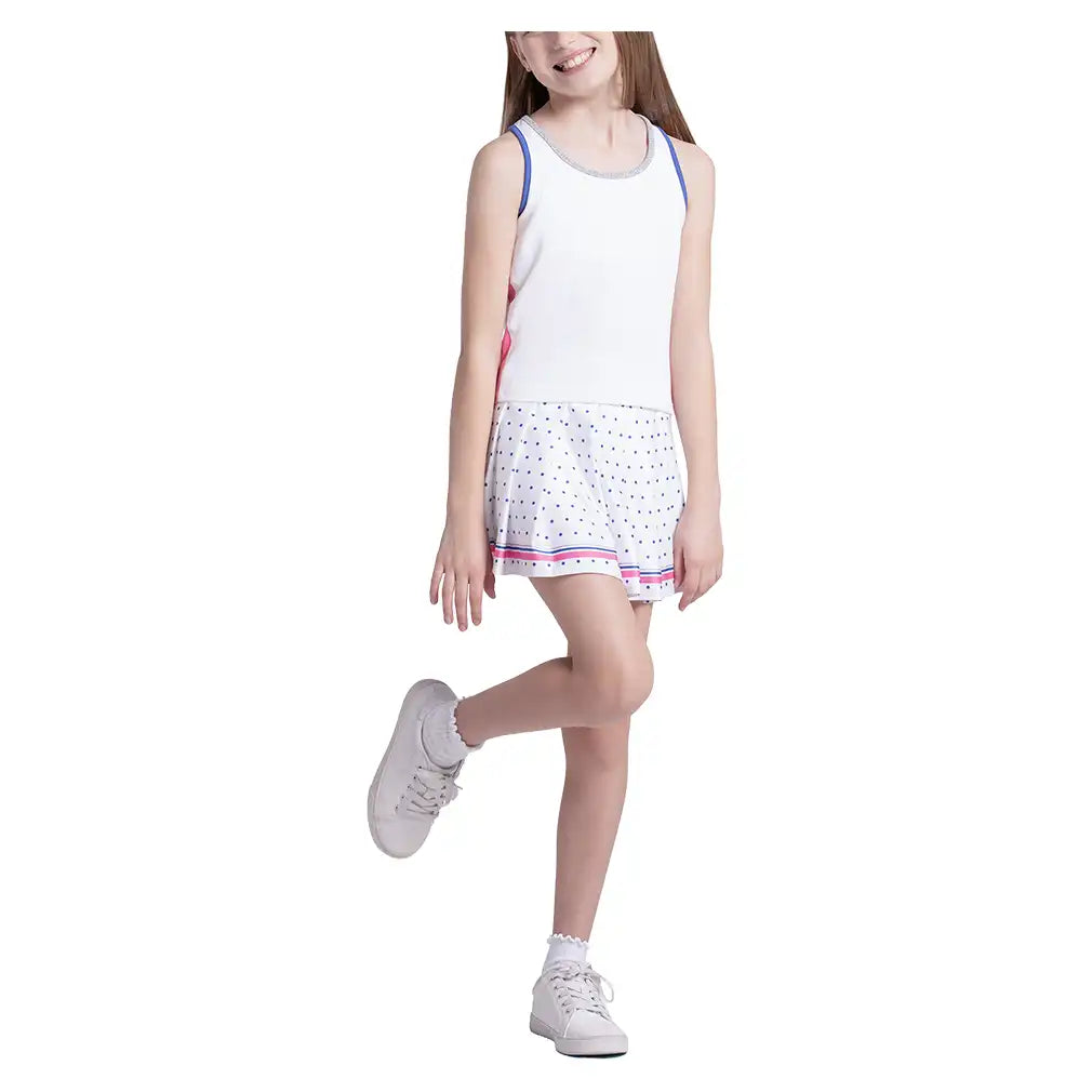 Girls' Rib Line Tank White and Taffy