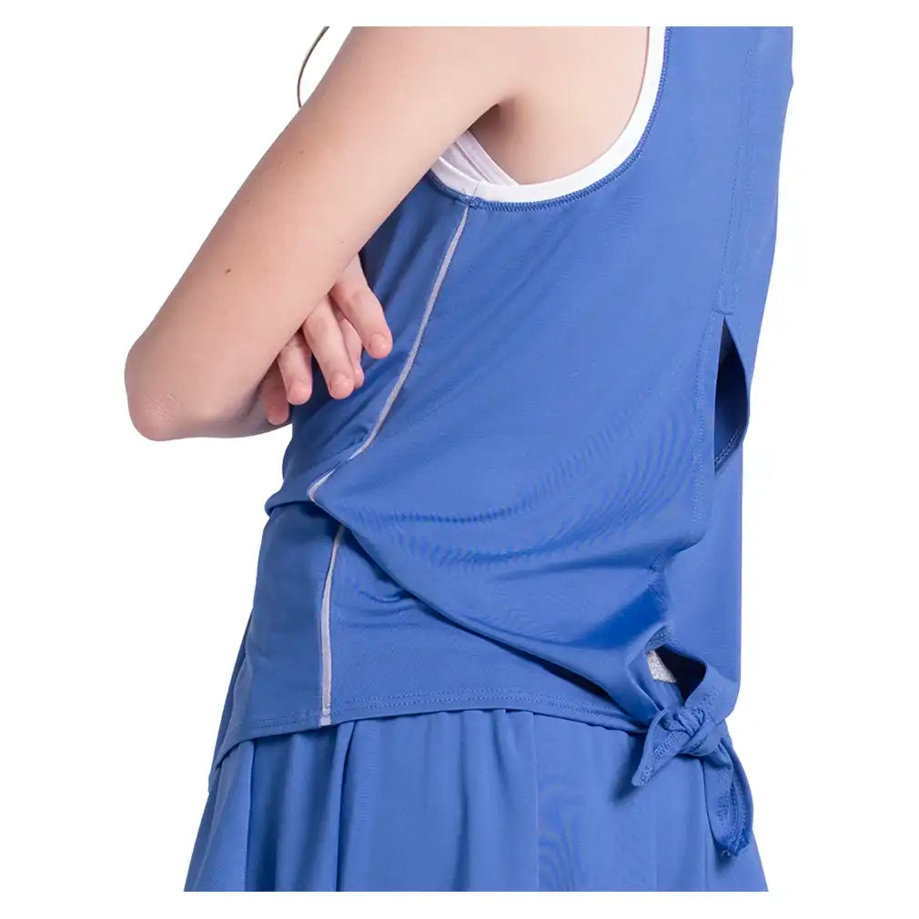 Girls' Game On Tie Back Tank Parisian Blue